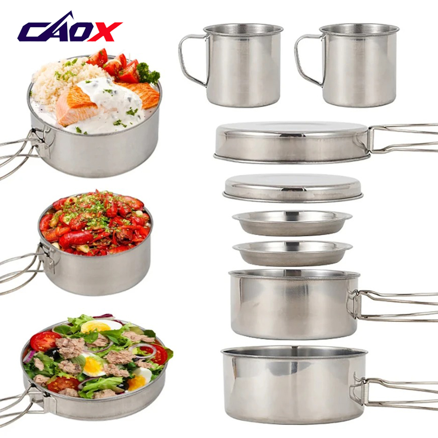CAOX 8-teiliges Camping-Kochge – Camping Cooking Set Large Bewertung und Preis