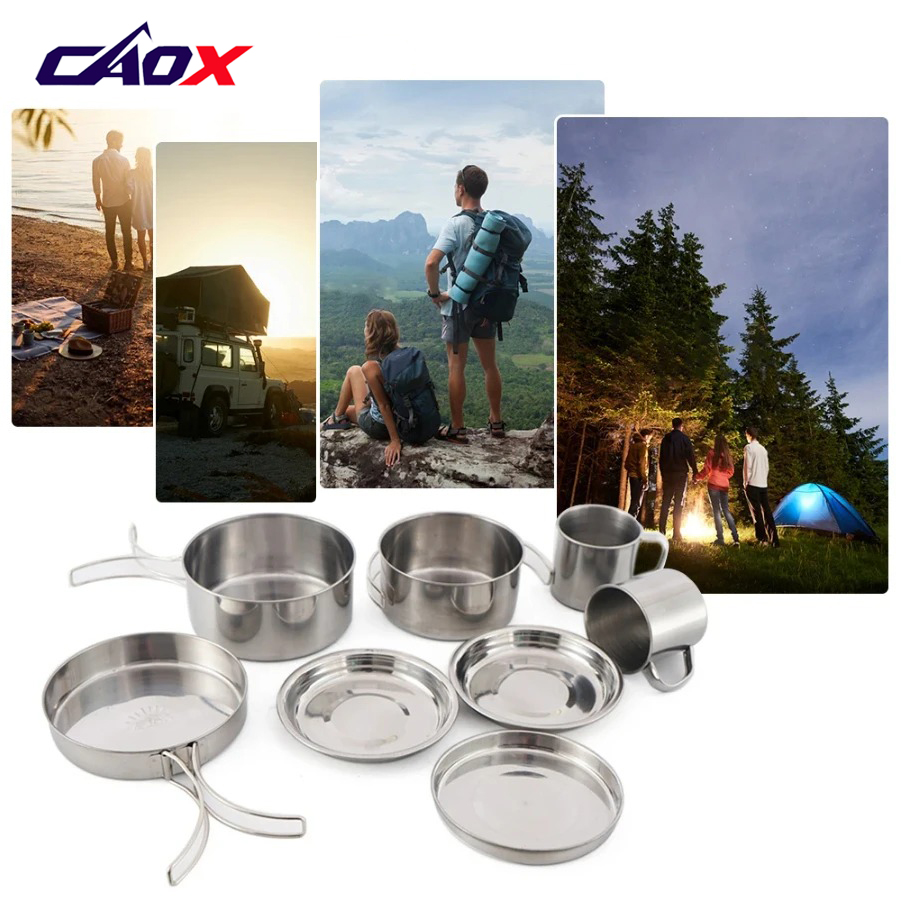 CAOX 8-teiliges Camping-Kochge – Camping Cooking Set Large Bewertung und Preis