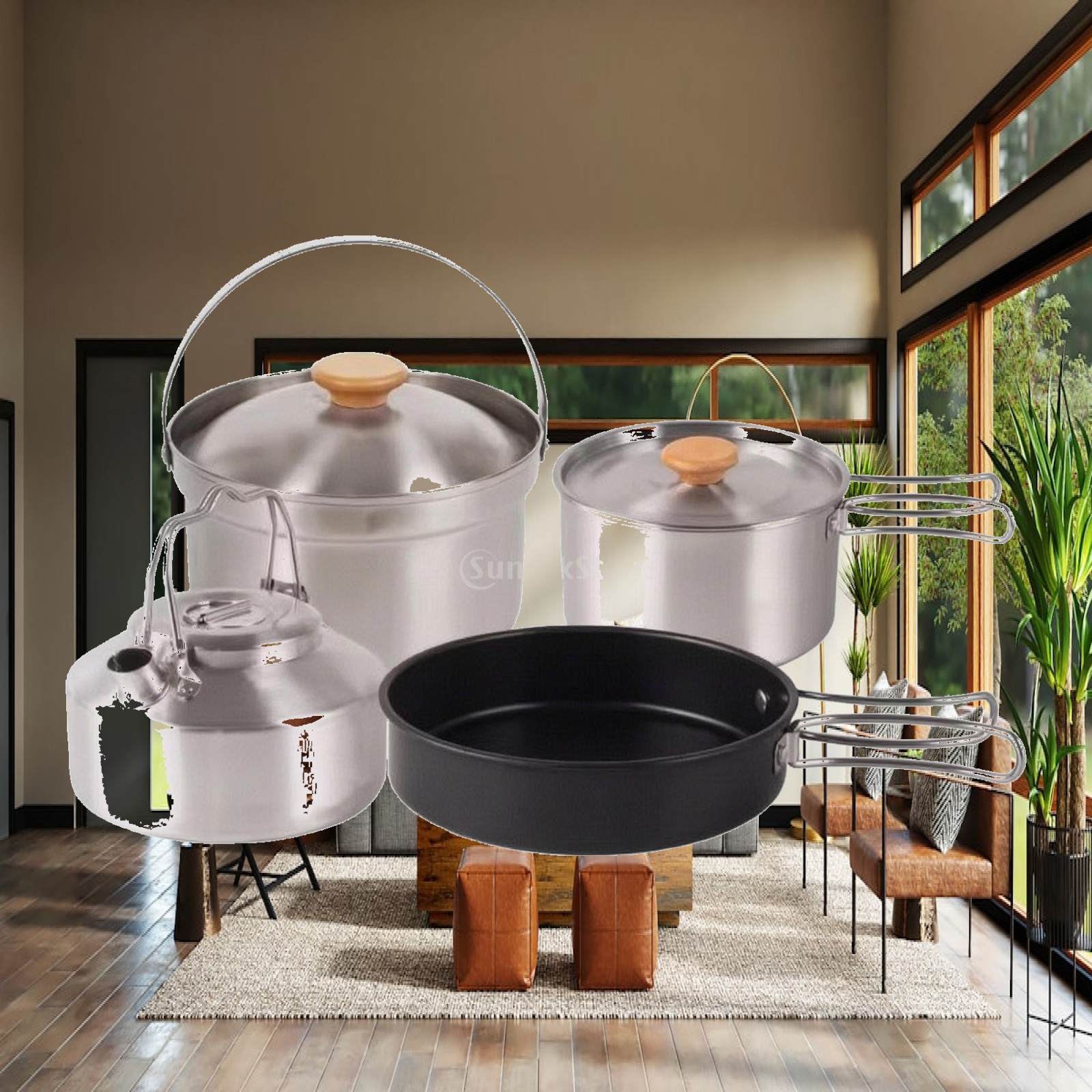 4-teiliges Camping-Kochset aus – Camping Cooking Kettle Bewertung und Preis