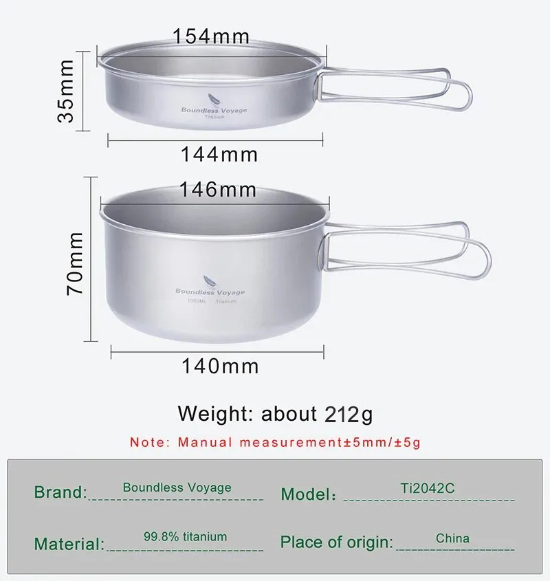 Boundless Voyage Titan-Topf-Pf – Camping Cooking Set Compact Bewertung und Preis