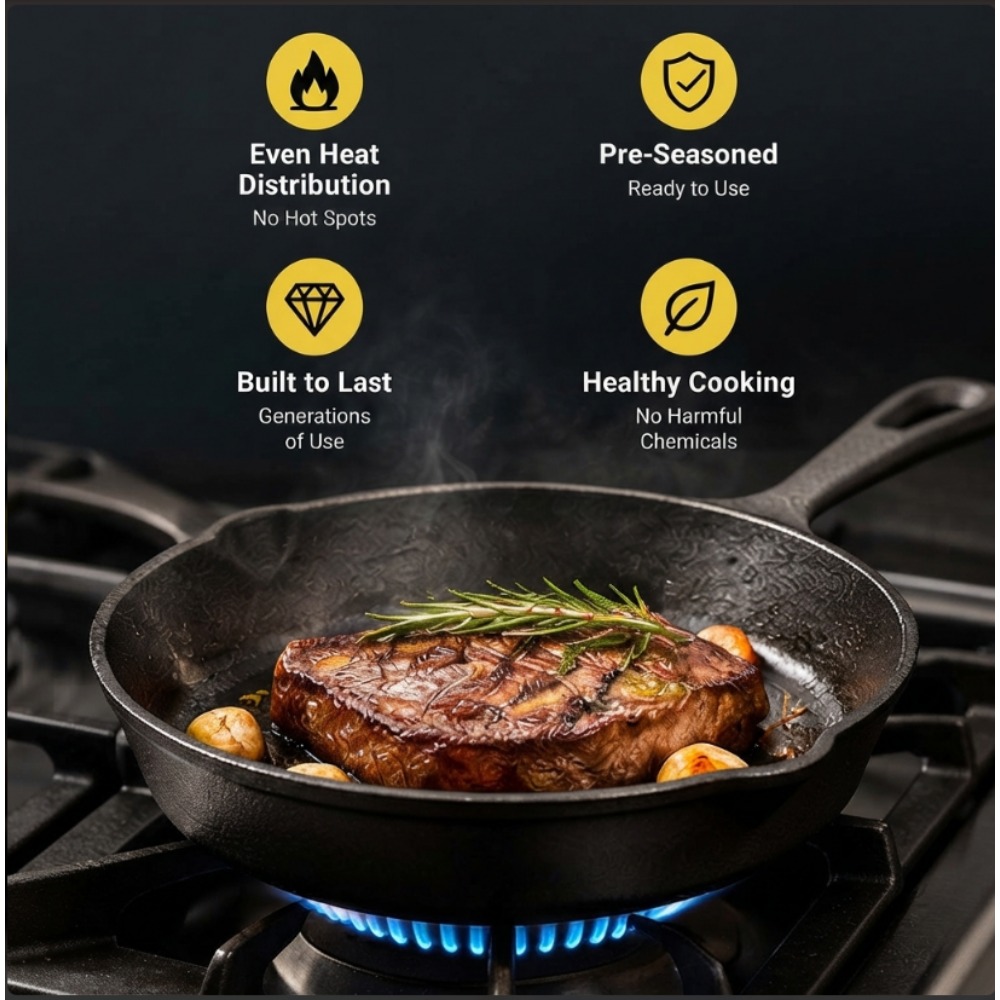 3-teiliges Gusseisen-Bratpfann – Skillet Cast Iron Camp Bewertung und Preis