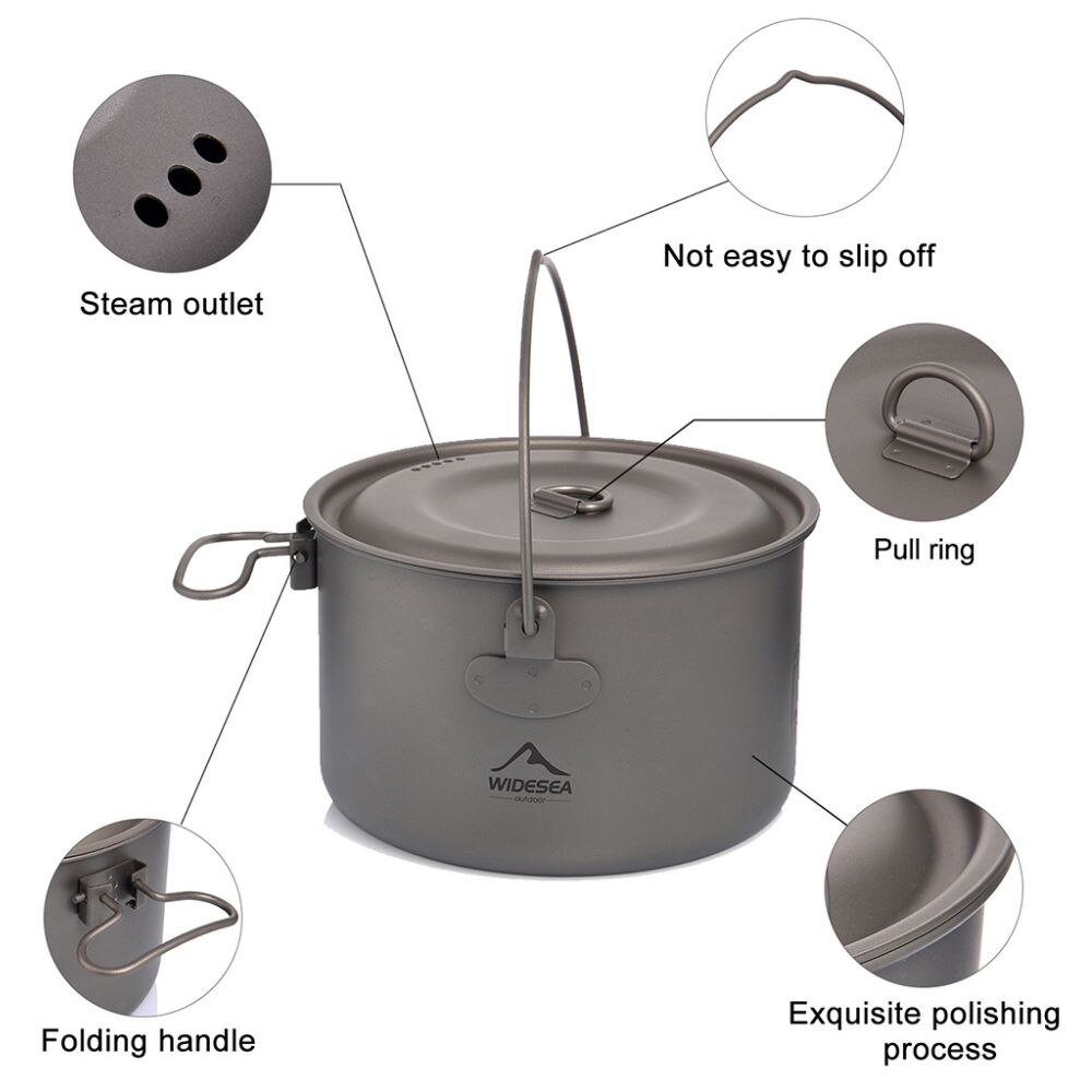 Wideea Camping Geschirr Titan  – Camping Cooking Set Large Bewertung und Preis
