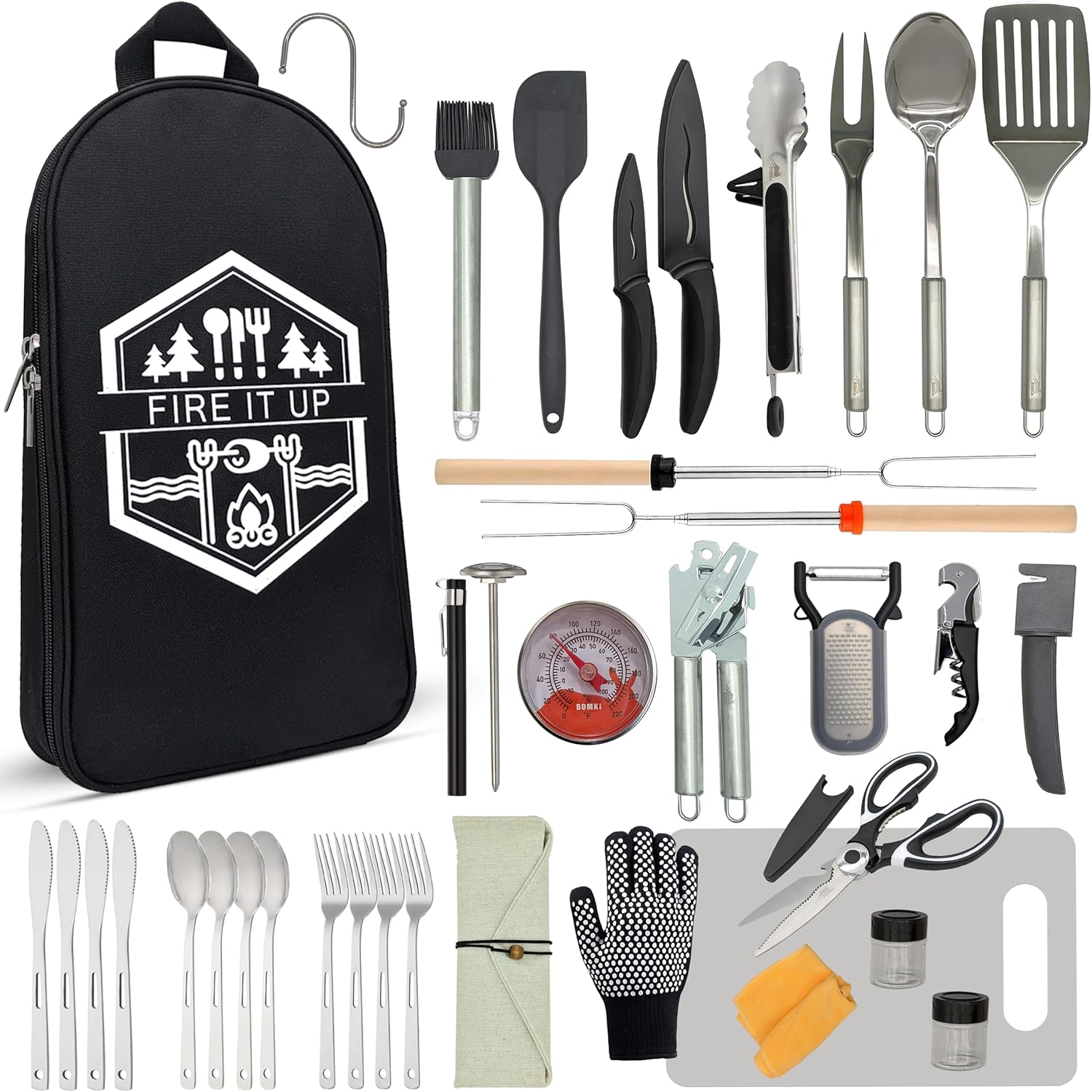 Camping-Grillbesteck-Set für O – Camping Cooking Essentials Kit Bewertung und Preis