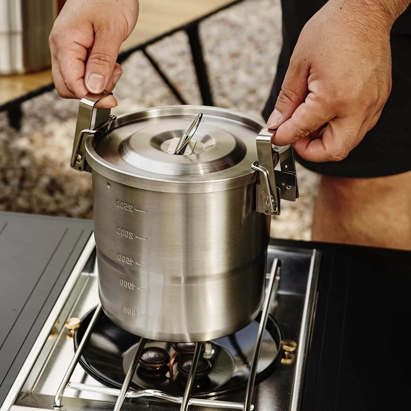 Outdoor-Camping 304 Edelstahl  – Camping Hanging Cooking Pot Bewertung und Preis