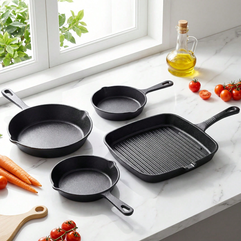 4-teiliges Gusseisen-Bratpfann – Skillet Cast Iron Camp Bewertung und Preis