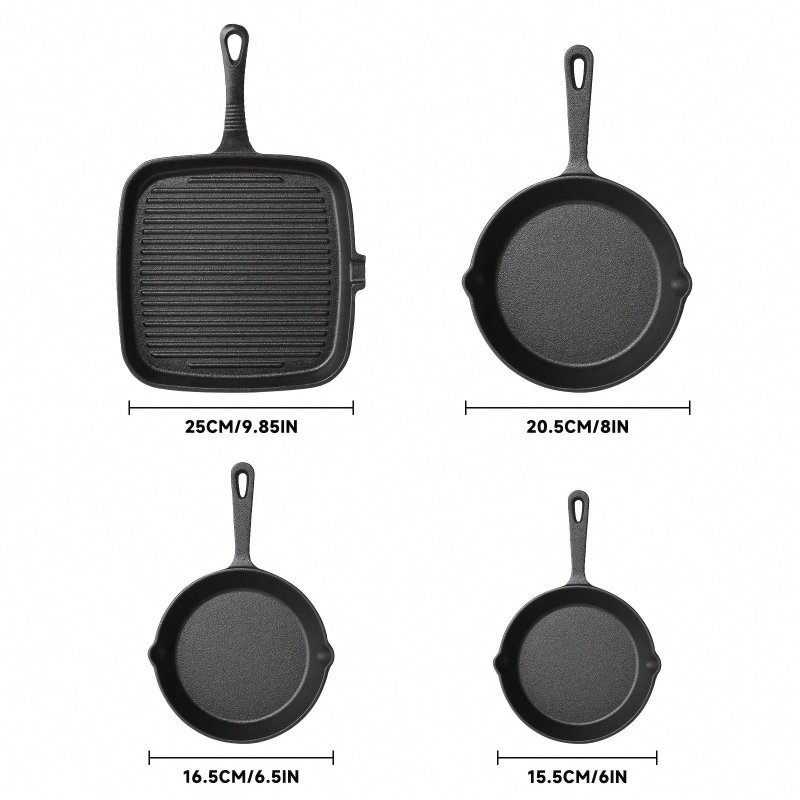 4-teiliges Gusseisen-Bratpfann – Skillet Cast Iron Camp Bewertung und Preis