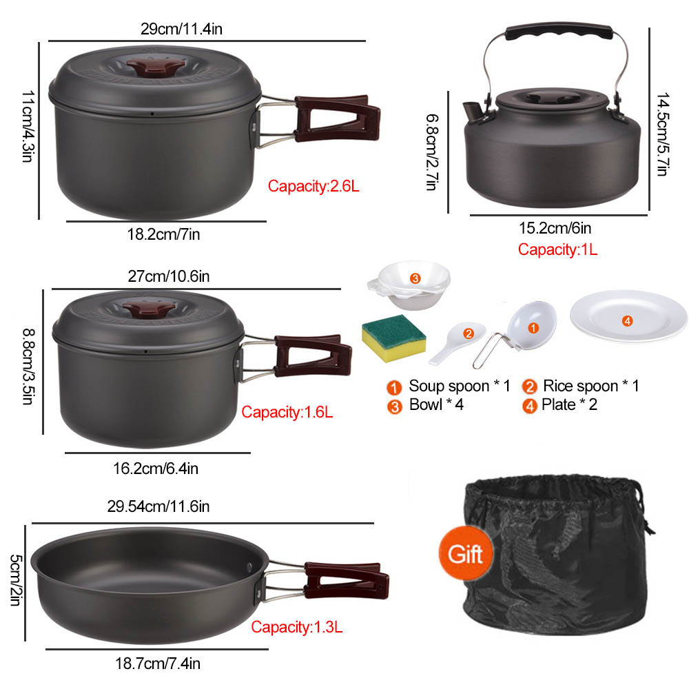Kochen im Freien 3-4 Personen  – Camping Cooking Pots And Pans Bewertung und Preis