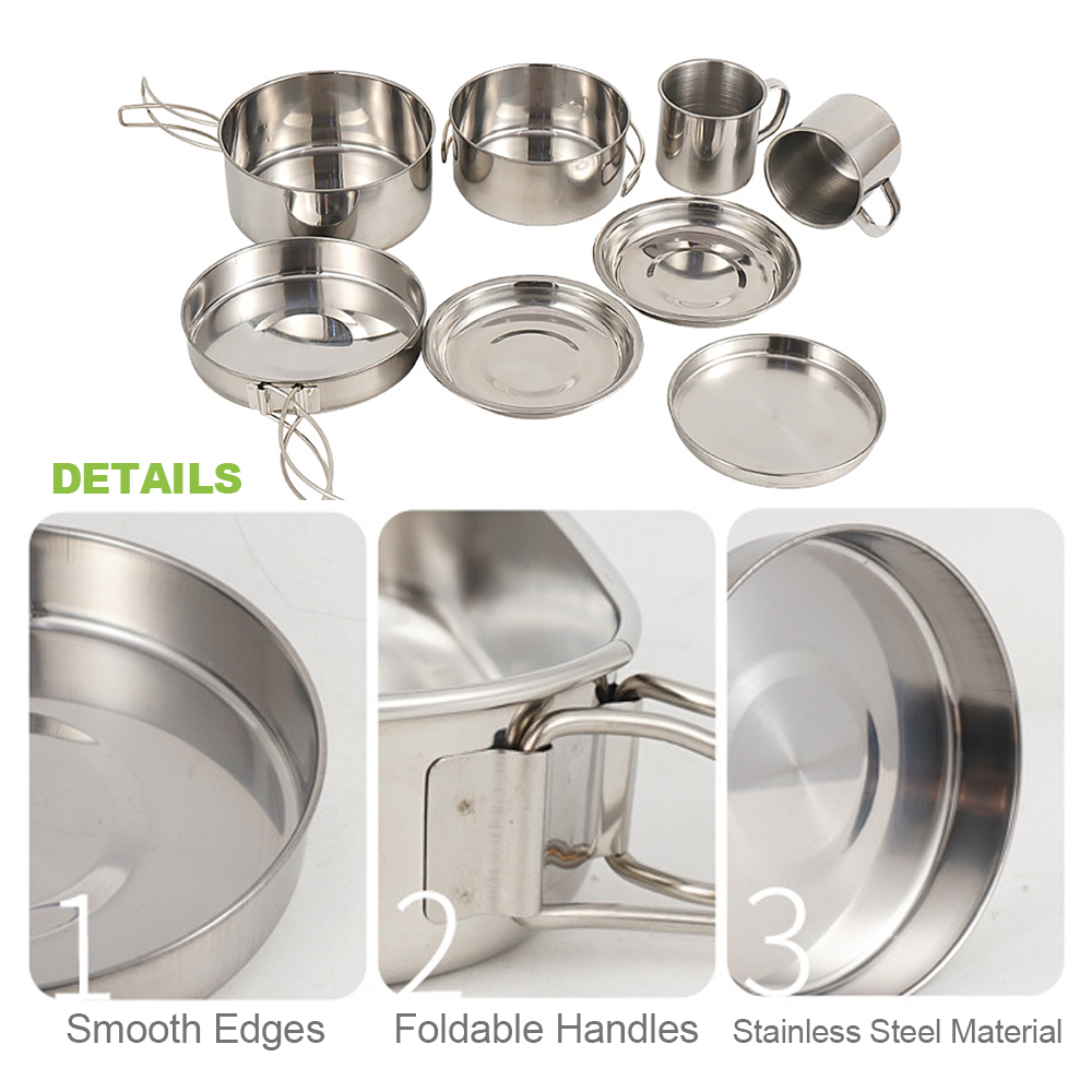 Camping-Kochgeschirr-Mess-Set, – Camping Cooking Set Large Bewertung und Preis
