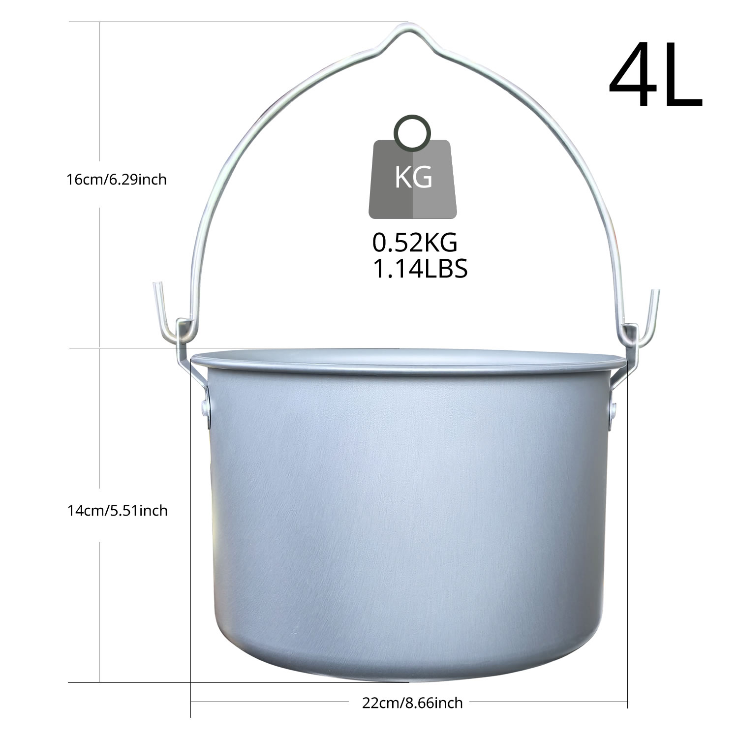 4L Outdoor-Hängetopf Camping-P – Camping Hanging Cooking Pot Bewertung und Preis