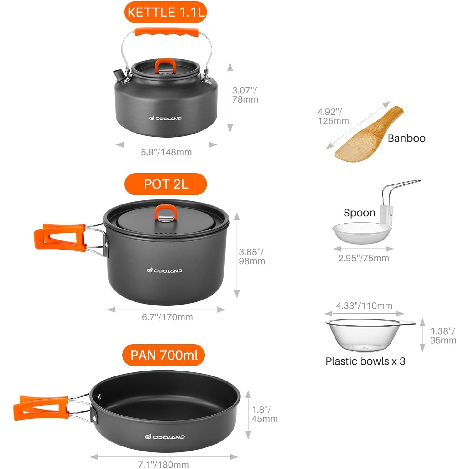 Odoland 10-teiliges Camping-Ko – Camping Cooking Set 2 Person Bewertung und Preis