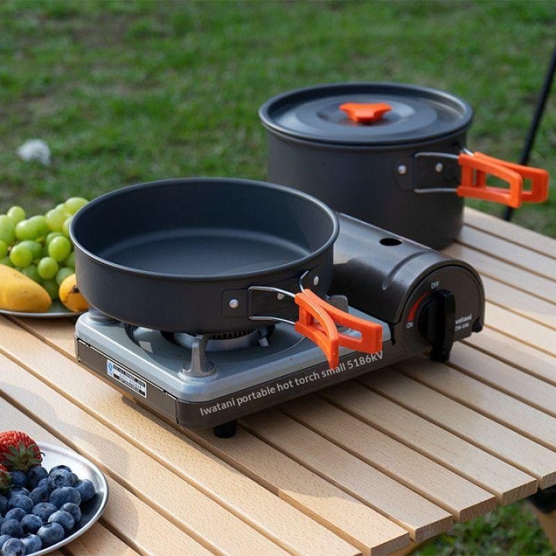 Tragbares Aluminium-Camping-Ko – Camping Cooking Set Large Bewertung und Preis