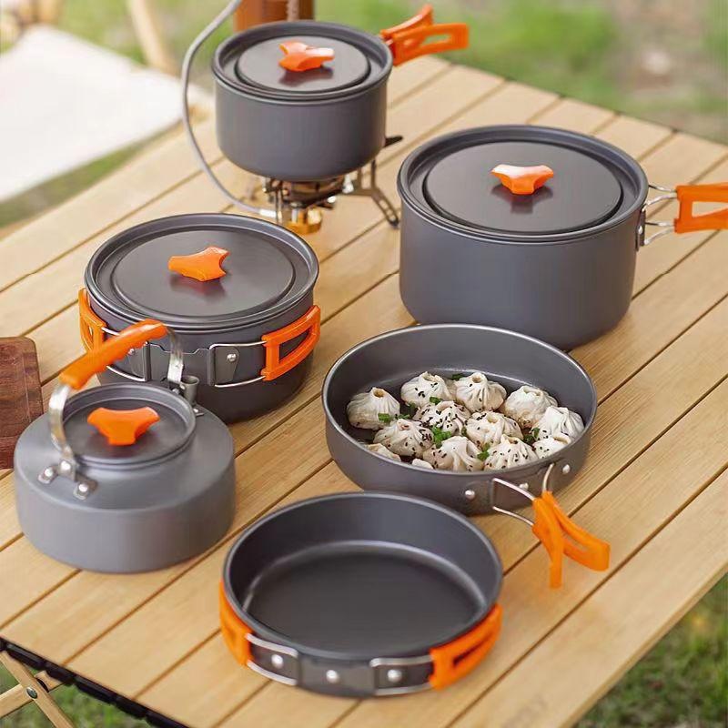Tragbares Aluminium-Camping-Ko – Camping Cooking Set Large Bewertung und Preis