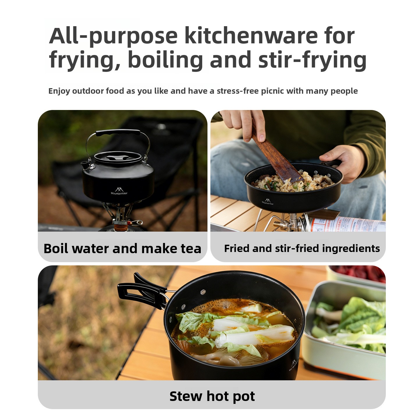MOUNTAINHIKER Drei-, Vier- und – Camping Cooking Set Compact Bewertung und Preis